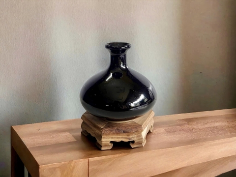 Bình thuỷ tinh màu ngọc Obsidian