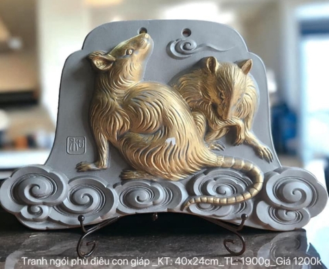 Tranh ngói phù điêu con giáp