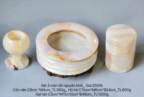 Set 3 món đá nguyên khối