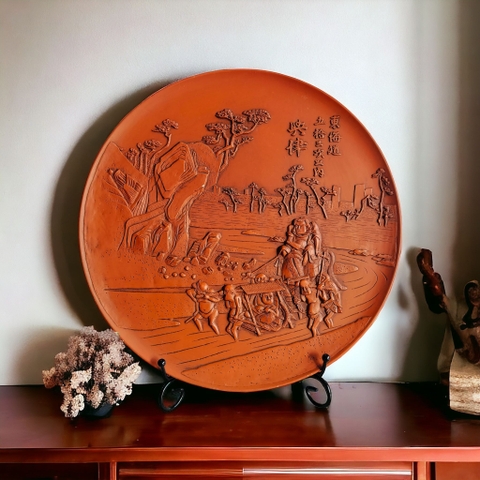 Đĩa cảnh Tokoname rước kiệu