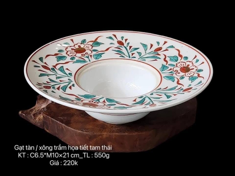 Gạt tàn/ xông trầm hoạ tiết tam thái