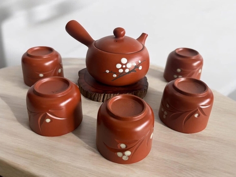 Bộ trà hoa đào trắng