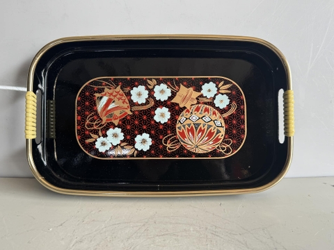 Khay mika sơn mài ngũ sắc đỏ sz nhỏ