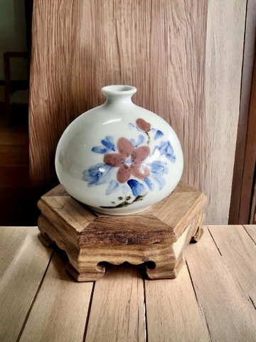 Bình hút lộc mini cành hoa đào