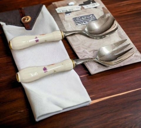 Cặp thìa dĩa sứ to