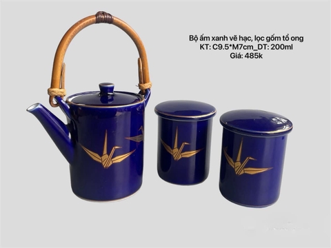 Bộ ấm vẽ hạc