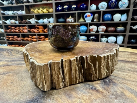 Ly Kutabi vẽ hoa mẫu đơn viền vàng