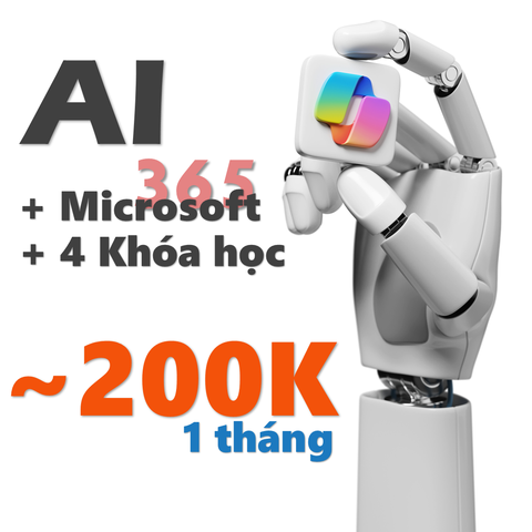 Combo AI-bản quyền Microsoft 365-khóa học