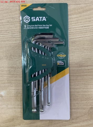 Bộ lục giác bi loại dài 9 chi tiết SATA 09105