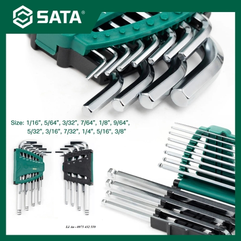 Bộ lục giác bi hệ inch 12 chi tiết SATA 09106