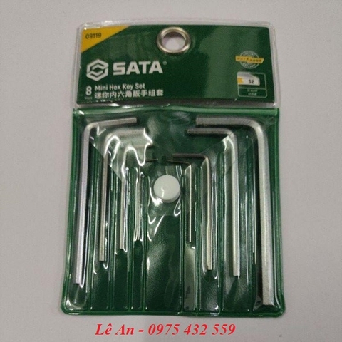 Bộ Lục Giác Mini Hệ Mét 8 Chi Tiết SATA 09119