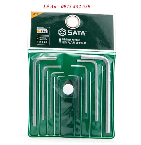 Bộ Lục Giác Mini Hệ Mét 8 Chi Tiết SATA 09119