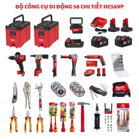Bộ dụng cụ Bảo dưỡng Xe 58 chi tiết HC58VP