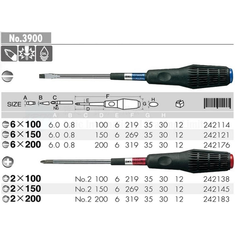 Tô vít cán mềm đàn hồi ANEX No.3900-6x100