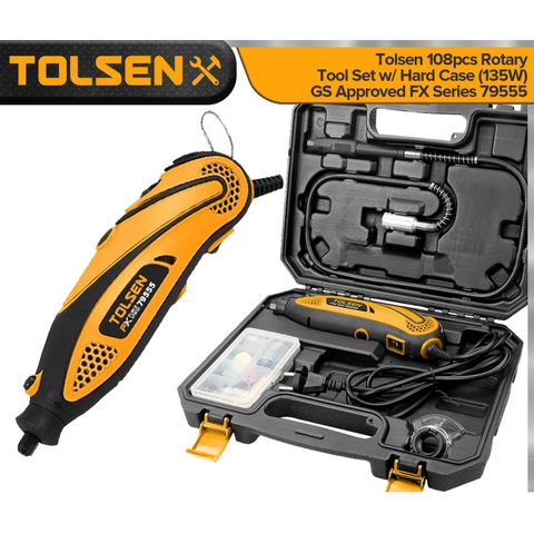 BỘ 108 CHI TIẾT MÁY MÀI MINI 135W(New) TOLSEN 79555