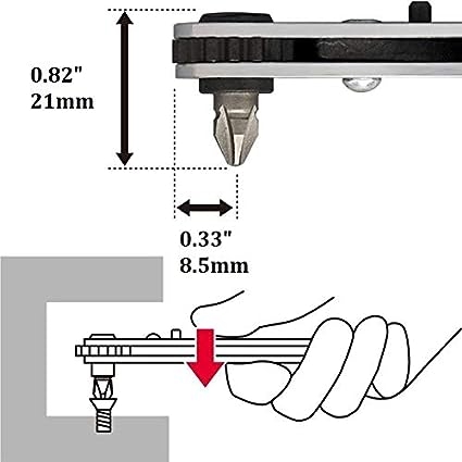 Bộ tay vặn và mũi vít dùng trong góc hẹp loại thẳng ANEX No.425