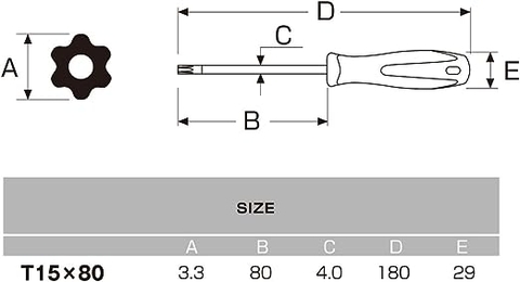Tô vít hoa thị có lỗ ANEX No.6300-T15x80