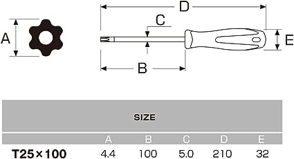Tô vít hoa thị có lỗ ANEX No.6300-T25x100
