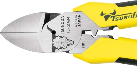 Kìm cắt lưỡi mỏng có bấm cos cán đúc TSUNODA PUN-225ATG