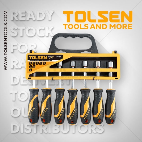 BỘ TUA VÍT SIẾT ĐAI ỐC 7PCS HỆ MÉT (NEW) TOLSEN 20196