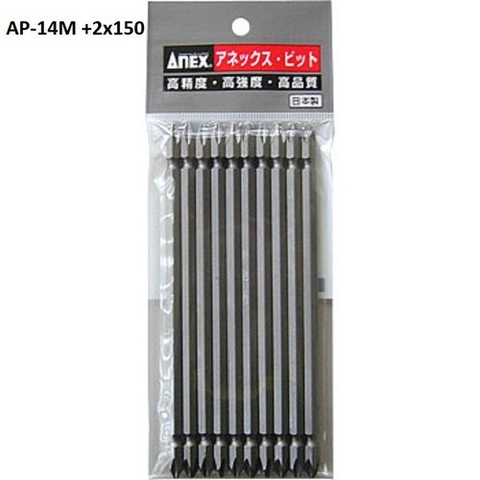 Vỉ 10 mũi vít 2 đầu có từ tính ANEX AP-14M+2x150