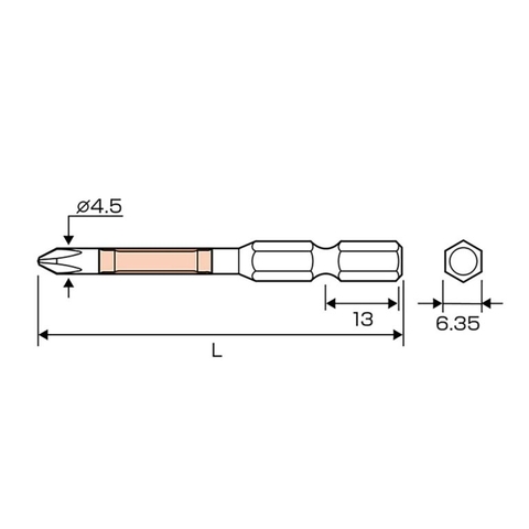 Vỉ 2 mũi vít 1 đầu có từ tính ANEX ARTD-1065