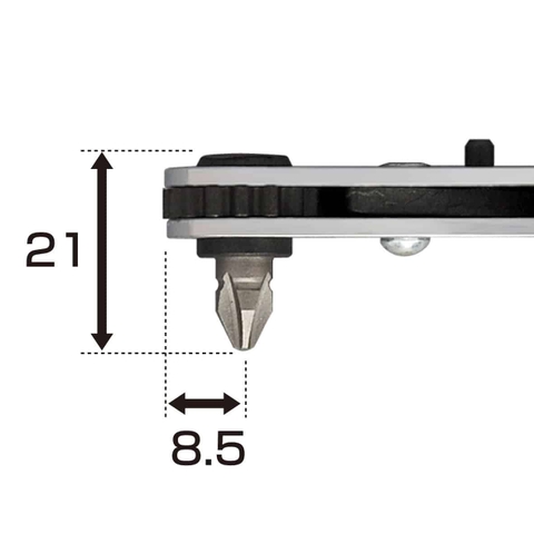 Bộ tay vặn và mũi vít dùng trong góc hẹp ANEX No.425-5B