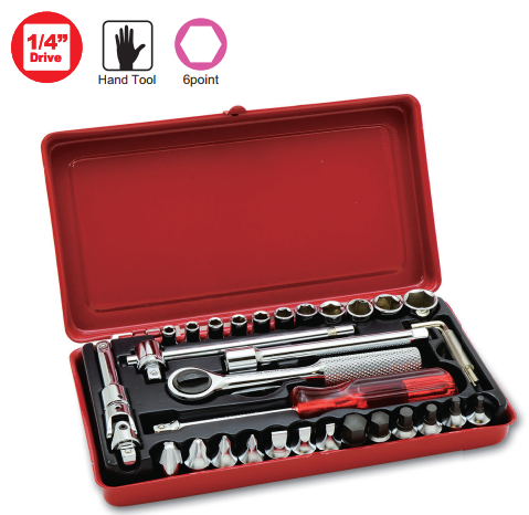 Bộ tuýp 1/4" 34 chi tiết  ASAHI SD2340