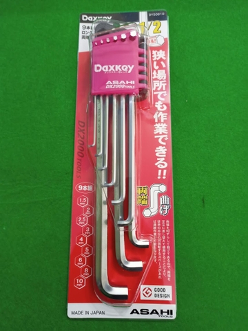Bộ lục giác thường dài 2 đầu cong 1.5-10mm   ASAHI DYS0910