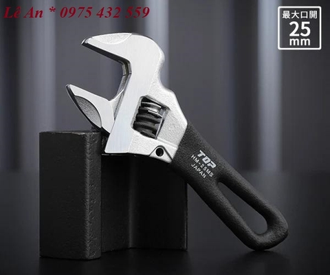 Mỏ lết thường miệng rộng mini TOP KOGYO HM-25MSBK (Japan)