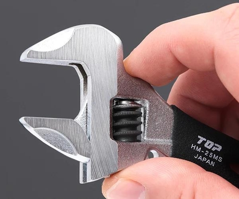 Mỏ lết thường miệng rộng mini TOP KOGYO HM-25MSBK (Japan)
