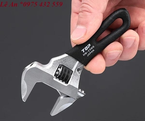 Mỏ lết thường miệng rộng mini TOP KOGYO HM-25MSBK (Japan)