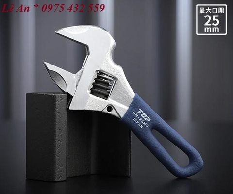 Mỏ lết thường miệng rộng mini TOP KOGYO HM-25MSNB (Japan)