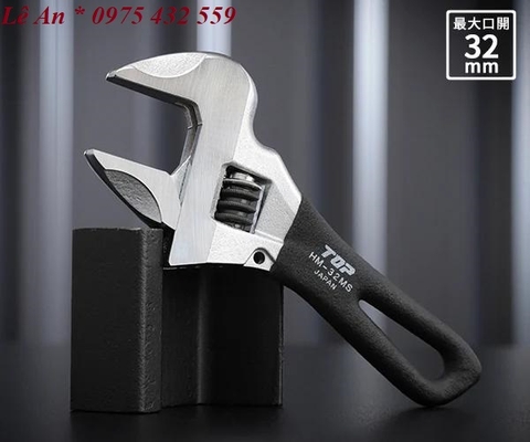 Mỏ lết thường miệng rộng mini TOP KOGYO HM-32MSBK (Japan)