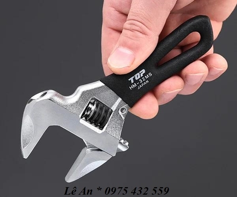 Mỏ lết thường miệng rộng mini TOP KOGYO HM-32MSBK (Japan)