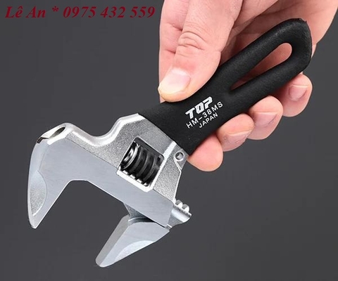 Mỏ lết thường miệng rộng mini TOP KOGYO HM-38MSBK (Japan)