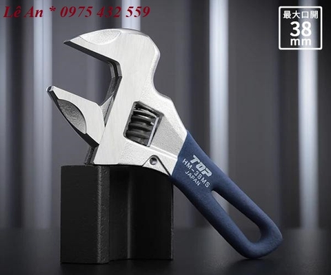 Mỏ lết thường miệng rộng mini TOP KOGYO HM-38MSNB (Japan)