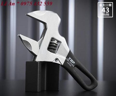 Mỏ lết thường miệng rộng mini TOP KOGYO HM-43MSBK (Japan)