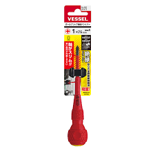 Tô vít 4 cạnh cán tròn cách điện 1000V VESSEL 200+1x75