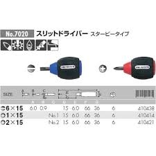 Tô vít ngắn 2 cạnh có từ tính- Loại có lỗ treo ANEX No.7020F-6x15