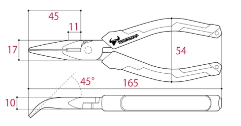 Kìm nhọn đầu cong cán đúc TSUNODA PFR-150TG