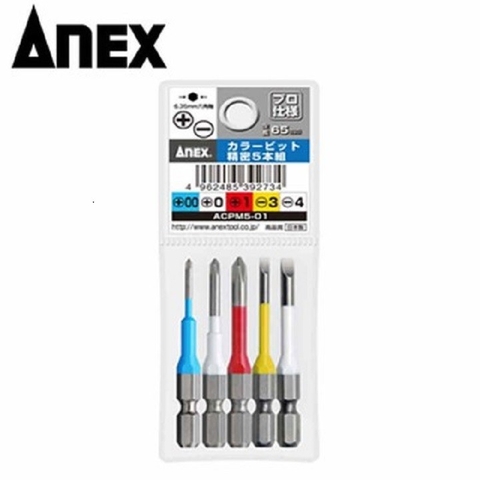 Vỉ 5 mũi vít có từ tính ANEX ACPM5-01