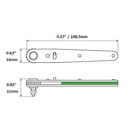 Bộ tay vặn và mũi vít dùng trong góc hẹp loại thẳng ANEX No.425