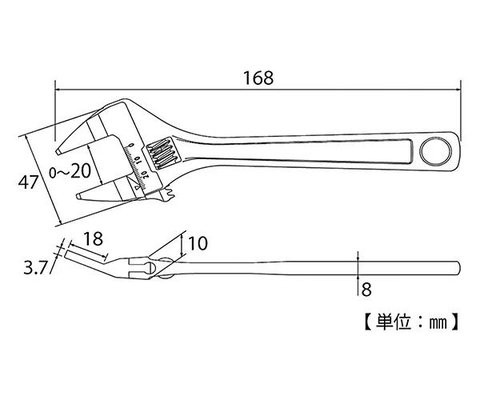 Mỏ lết thường miệng siêu mỏng TOP KOGYO HT-150B (Japan)