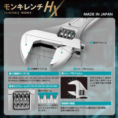 Mỏ lết thường miệng rộng TOP KOGYO HX-250 (Japan)