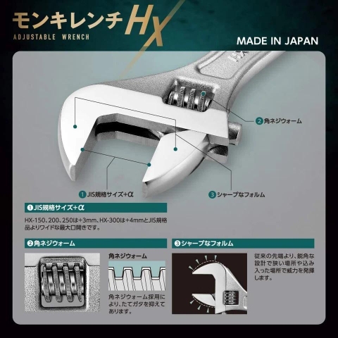 Mỏ lết thường miệng rộng TOP KOGYO HX-450 (Japan)