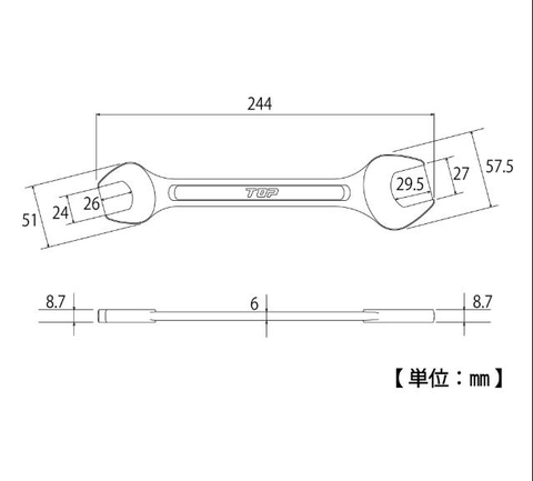 Cờ lê 2 đầu miệng TOP KOGYO L-24x27 (Japan)