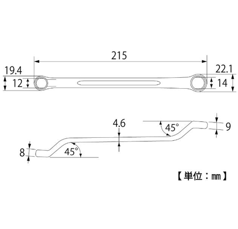 Cờ lê 2 đầu vòng TOP KOGYO TM-12x14 (Japan)