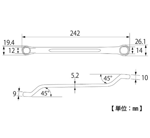 Cờ lê 2 đầu vòng TOP KOGYO TM-13x17 (Japan)