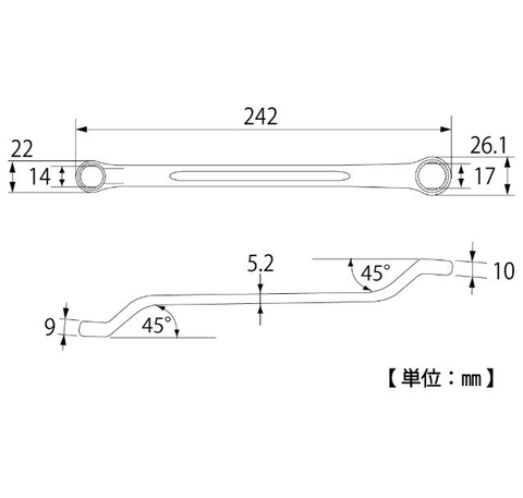 Cờ lê 2 đầu vòng TOP KOGYO TM-14x17 (Japan)